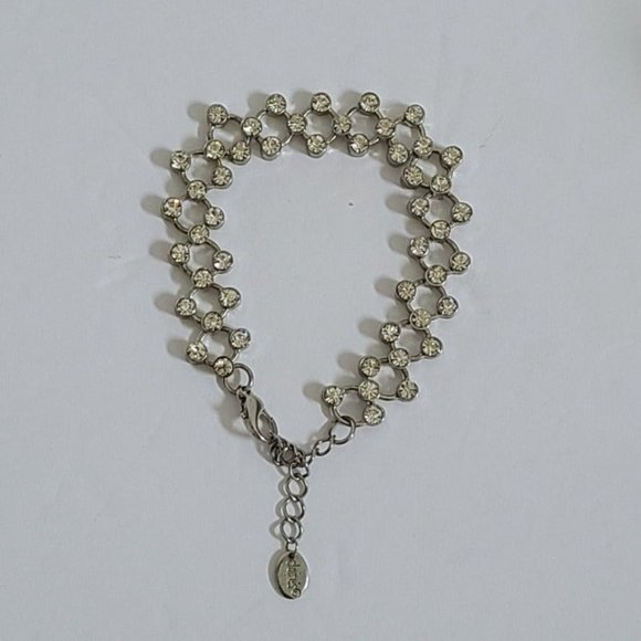 Claire's Rhinestone Zig Zag Chain Bracelet - Picture 7 of 8